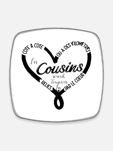 Les Cousins - Magnet carré - blanc