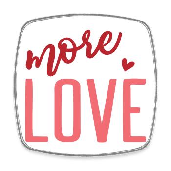 T-Shirt mehr Liebe Valentinstag Valentinstag - Viereckiger Kühlschrankmagnet - Weiß - Vorne