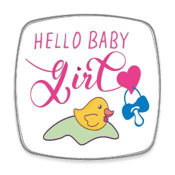 Bébé fille, fille, fille - Magnet carré - blanc - Devant