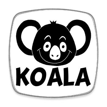 koala noir - Magnet carré - blanc - Devant