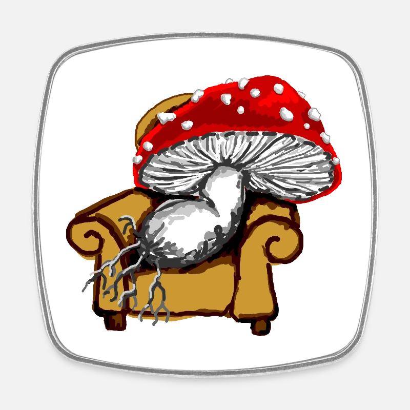 Pilz - Viereckiger Kühlschrankmagnet - Weiß