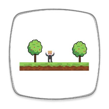 Ich war einmal beim Pixel-Meme draußen - Viereckiger Kühlschrankmagnet - Weiß - Vorne