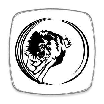 Border Collie - Viereckiger Kühlschrankmagnet - Weiß - Vorne
