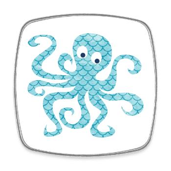 Écailles de poulpe Poulpe Tentacule Sea Child - Magnet carré - blanc - Devant