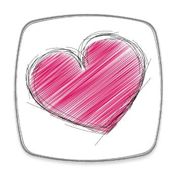 HEART. HEARTS. SAINT VALENTINE. LOVE. LOVE. CHRISTMAS - Square fridge magnet - white - Front