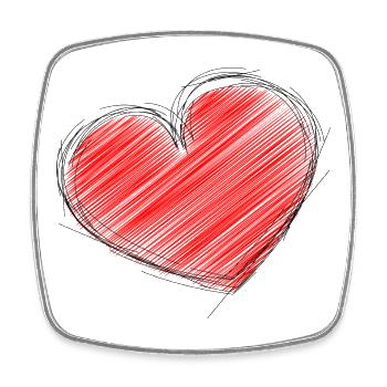 HERZ. HERZ. HEILIGER VALENTIN. LIEBE. LIEBE. WEIHNACHTEN - Viereckiger Kühlschrankmagnet - Weiß - Vorne