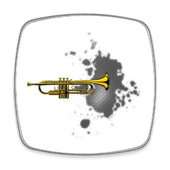Trumpet Logo - Square fridge magnet - white - Front