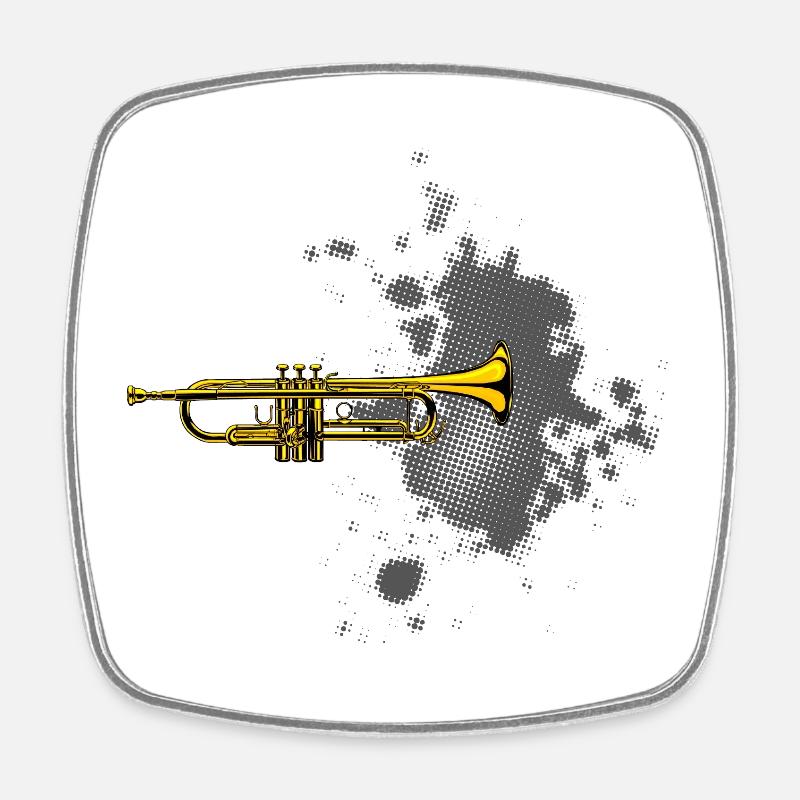 Logo de la trompette - Magnet carré - blanc