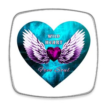 Wild Heart Wings Freie Seele - Viereckiger Kühlschrankmagnet - Weiß - Vorne