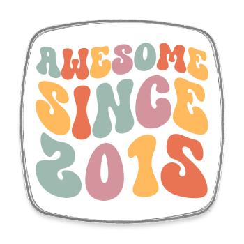 2015 Vintage Anniversaire Groovy Vintage Rétro - Magnet carré - blanc - Devant