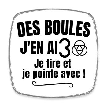 pétanque, joueur de pétanque, bouliste - Magnet carré - blanc - Devant
