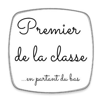 Premier en partant du bas - Magnet carré - blanc - Devant