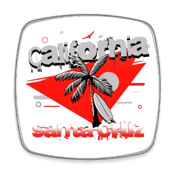 Santa Cruz, Kalifornien Surfen - Viereckiger Kühlschrankmagnet - Weiß - Vorne