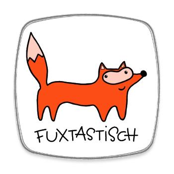 Fuxtastisch - Viereckiger Kühlschrankmagnet - Weiß - Vorne