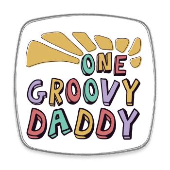 Un papa groovy, un papa génial - Magnet carré - blanc - Devant