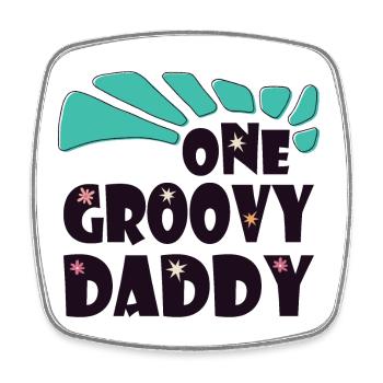 Un papa groovy, un papa génial - Magnet carré - blanc - Devant