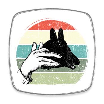 Pastel Handframe Sunset Circle - Square fridge magnet - white - Front