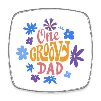 Un papa groovy, un papa génial - Magnet carré - blanc - Devant
