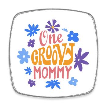 Une maman groovy, une maman géniale - Magnet carré - blanc - Devant