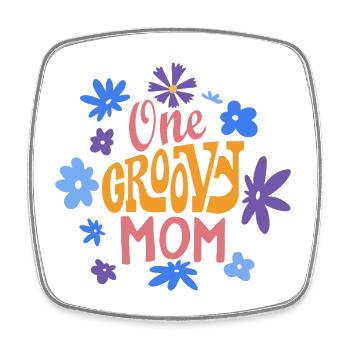 Une maman groovy, une maman géniale - Magnet carré - blanc - Devant