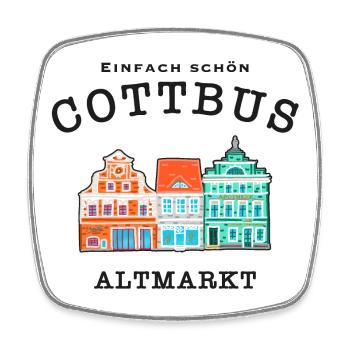 Cottbus Altmarkt, Einfach schön - Viereckiger Kühlschrankmagnet - Weiß - Vorne