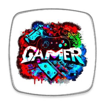 Gamer - gaming & video games - Square fridge magnet - white - Front