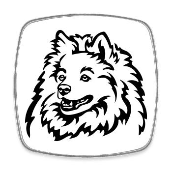 Spitz Kopf - Viereckiger Kühlschrankmagnet - Weiß - Vorne