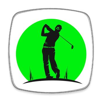 Golf, Golf, Vintage Golf - Viereckiger Kühlschrankmagnet - Weiß - Vorne