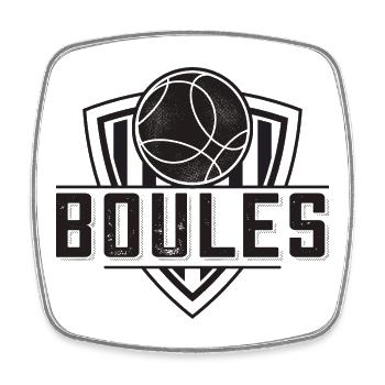 Boule boule boules pour bouler pétanque - Magnet carré - blanc - Devant