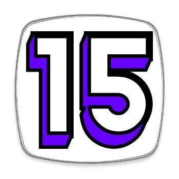 15. 15 JAHRE. 15-jähriges Jubiläum. GEBURTSTAG 15 JAHRE. - Viereckiger Kühlschrankmagnet - Weiß - Vorne