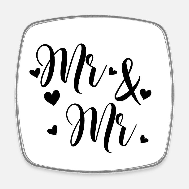 Mr And Mr - Magnet carré - blanc