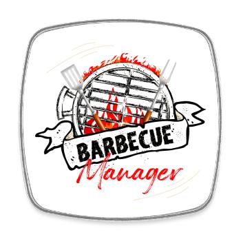 Gestionnaire de barbecue - Magnet carré - blanc - Devant