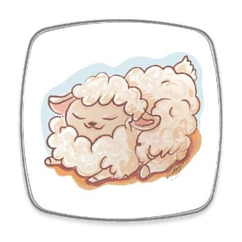 Come what wool. - Square fridge magnet - white - Front