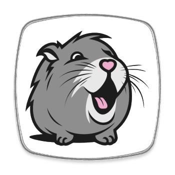 Fröhliches Meerschweinchen / Hamster – Herz-Nase - Viereckiger Kühlschrankmagnet - Weiß - Vorne