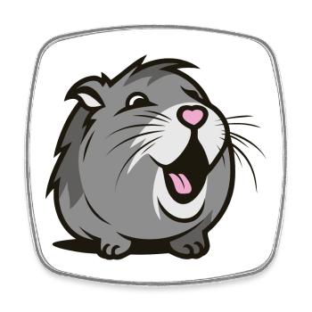 Cheerful Guinea pig / Hamster – Heart - Square fridge magnet - white - Front