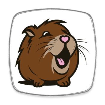 Fröhliches Meerschweinchen / Hamster – Herz - Viereckiger Kühlschrankmagnet - Weiß - Vorne