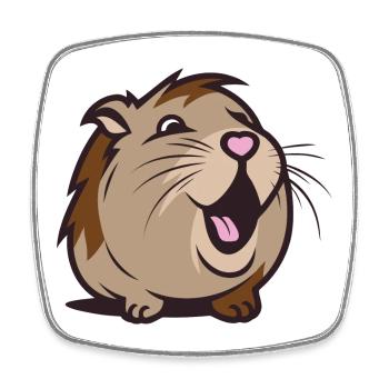 Cheerful Guinea Pig / Hamster – Heart Nose - Square fridge magnet - white - Front