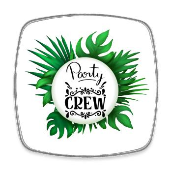 Party Crew mit Palmen Blätter with Palm Leaves - Magnet carré - blanc - Devant