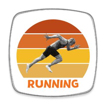 athletics, sprint, running - Square fridge magnet - white - Front