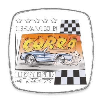 AC Cobra Comic Legend Gift - Square fridge magnet - white - Front