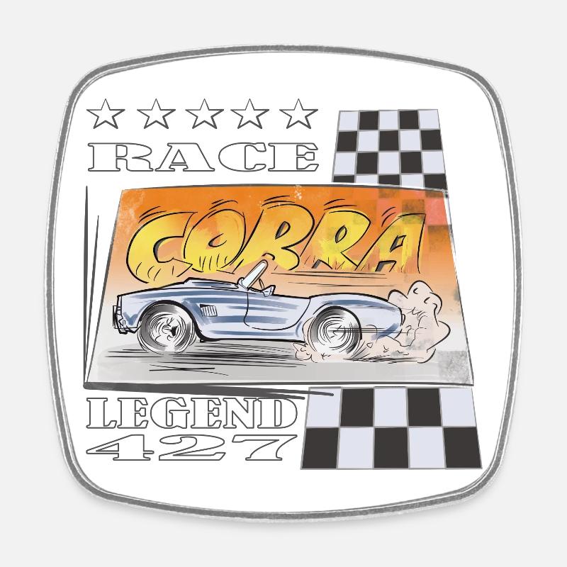 AC Cobra Comic Legend Cadeau - Magnet carré - blanc
