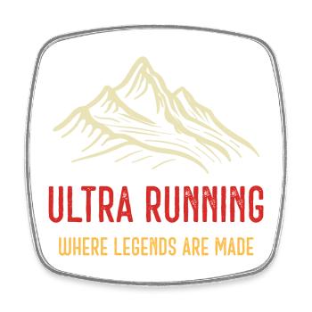 Ultra Running - Là où les légendes se font - Magnet carré - blanc - Devant