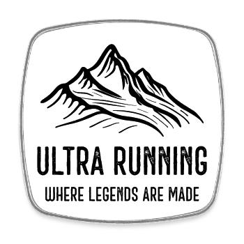 Ultra Running - Là où les légendes se font - Magnet carré - blanc - Devant