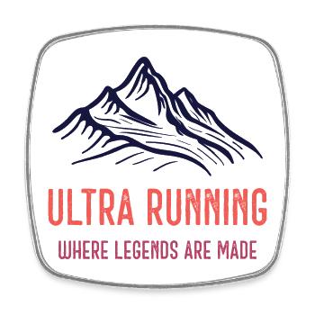 Ultra Running - Là où les légendes se font - Magnet carré - blanc - Devant