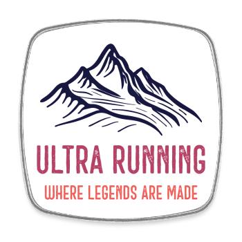Ultra Running - Wo Legenden entstehen - Viereckiger Kühlschrankmagnet - Weiß - Vorne