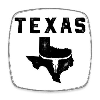 Texas map - Square fridge magnet - white - Front