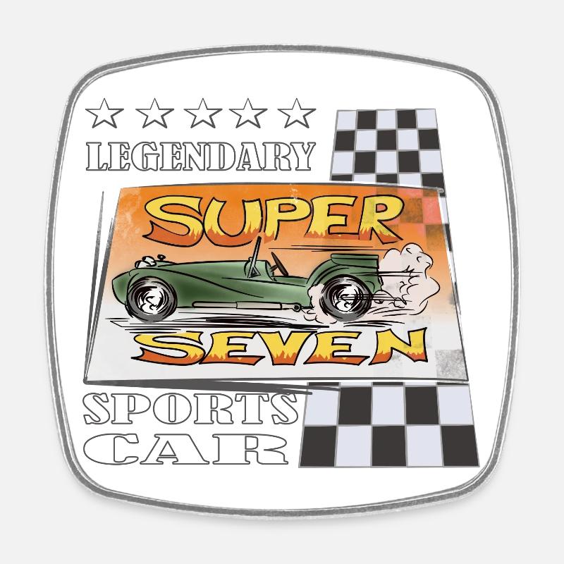 Super Sport Car Comic Legend Gift - Square fridge magnet - white