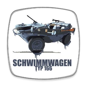 Schwimmwagen Typ 166 - Colors - Square fridge magnet - white - Front
