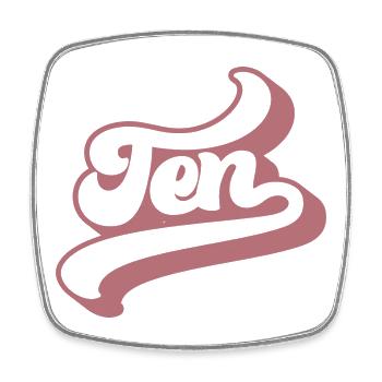 Dix 10e anniversaire pour les filles de 10 ans - Magnet carré - blanc - Devant