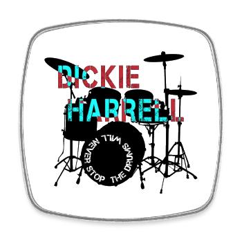 Dickie Harrell Neon Distressed - Square fridge magnet - white - Front